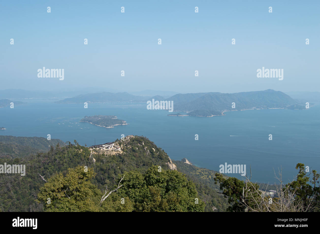 Vista dal Monte Misen, Miyajima, Giappone Foto Stock