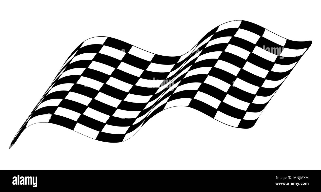 Gara a scacchi bandiera isolati su sfondo bianco Illustrazione Vettoriale