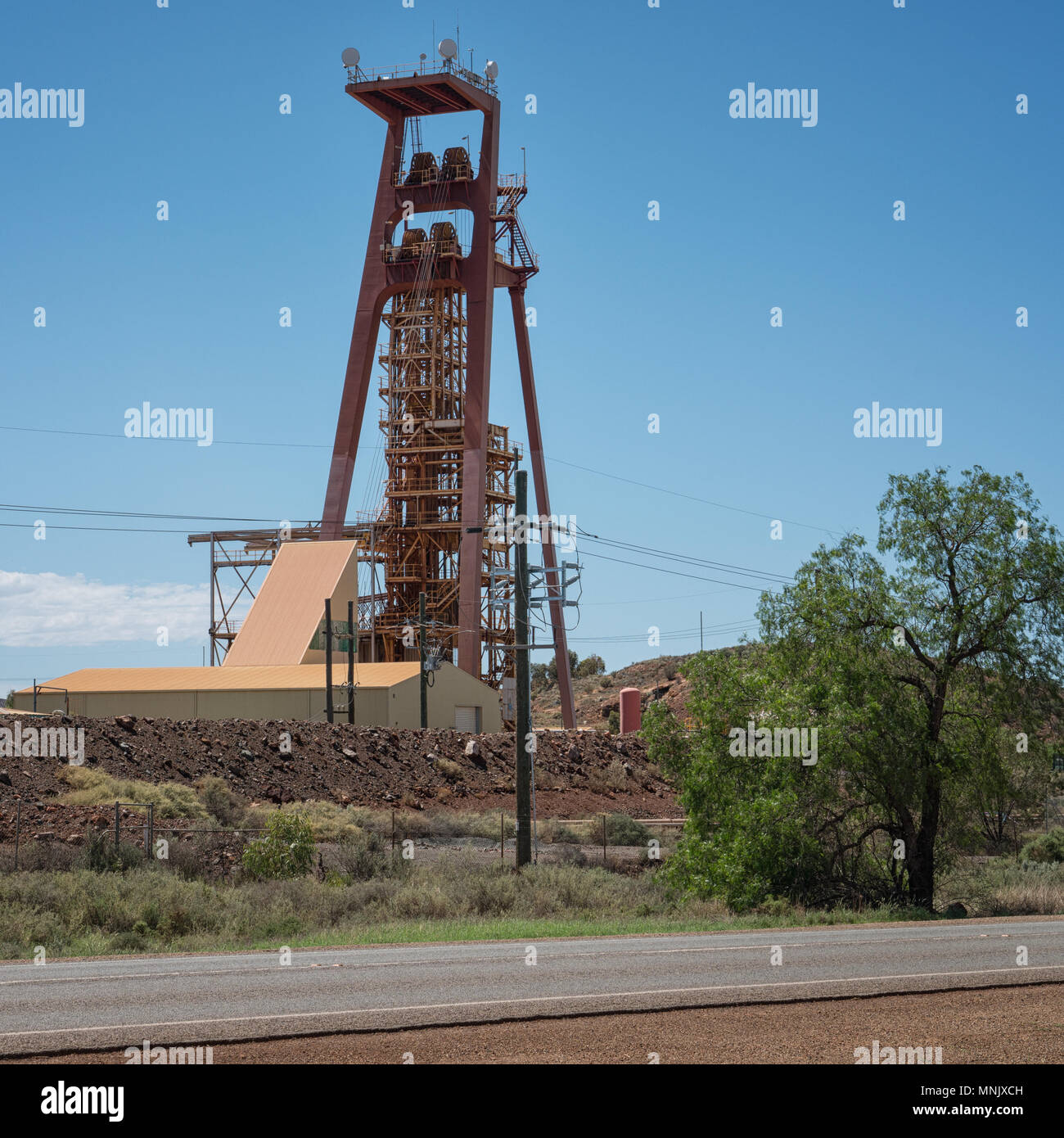 Pit-frame di una miniera d'oro in Kalgoorlie Australia Occidentale Foto Stock