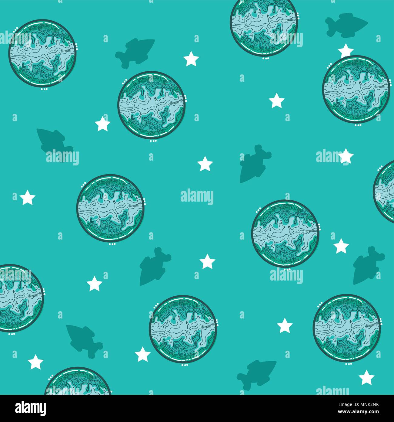 Pianeti Mercurio cartoni animati di sfondo Illustrazione Vettoriale