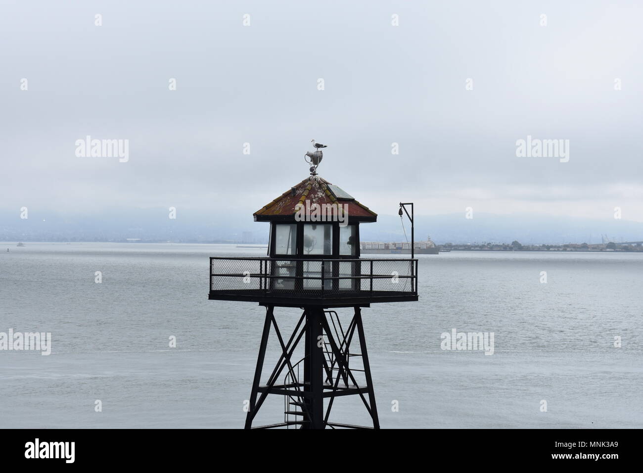 Alcatraz torre di guardia, San Francisco Foto Stock