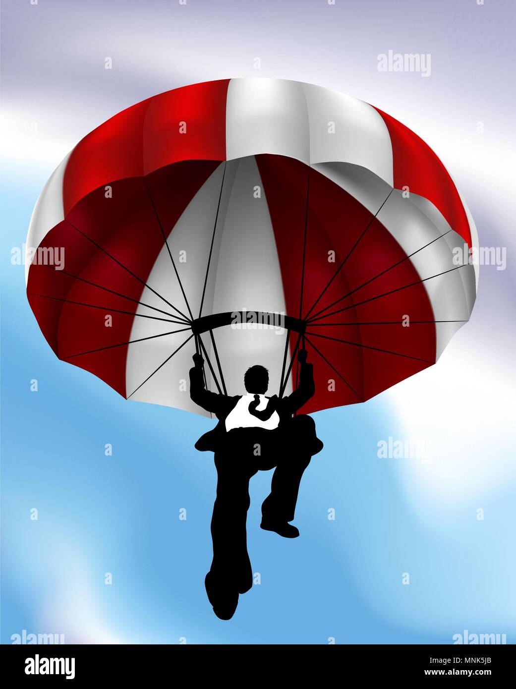 Parachute Flying imprenditore nozione Illustrazione Vettoriale