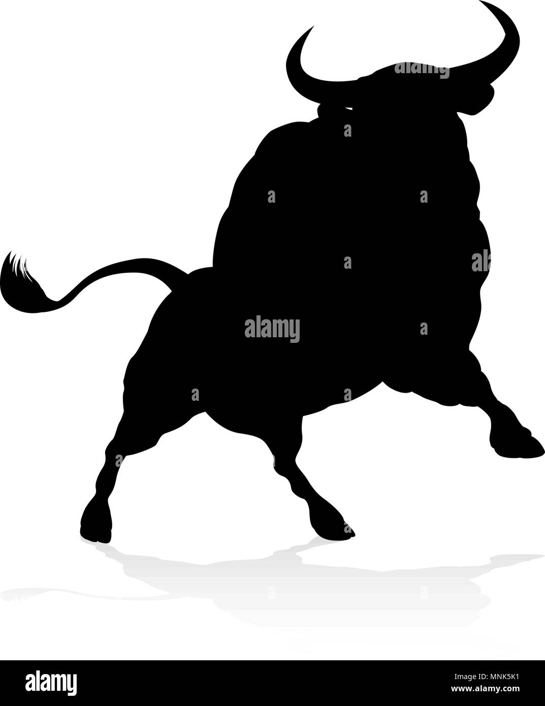 Silhouette Bull Illustrazione Vettoriale