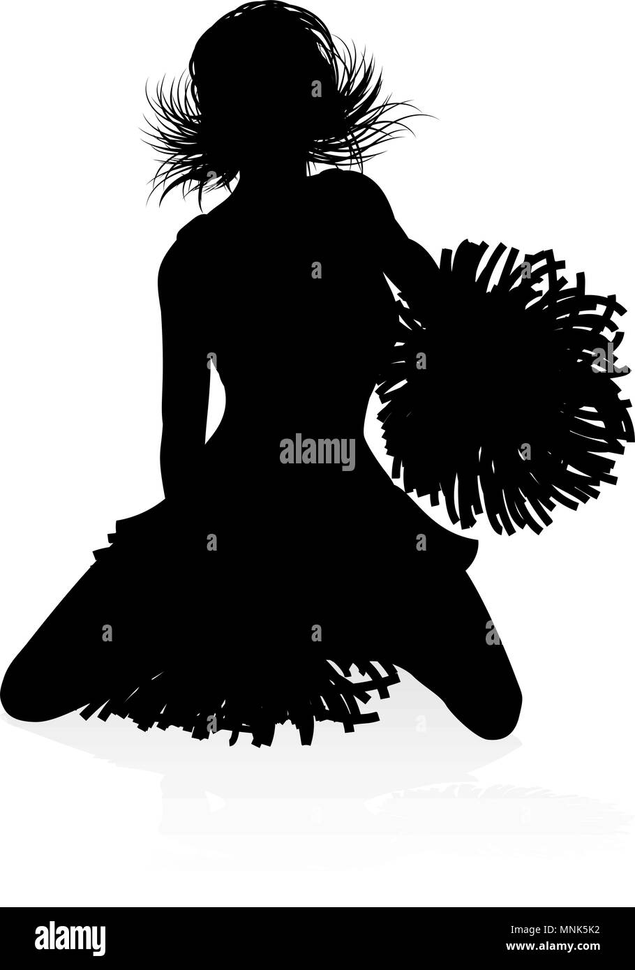 Silhouette Cheerleader Illustrazione Vettoriale