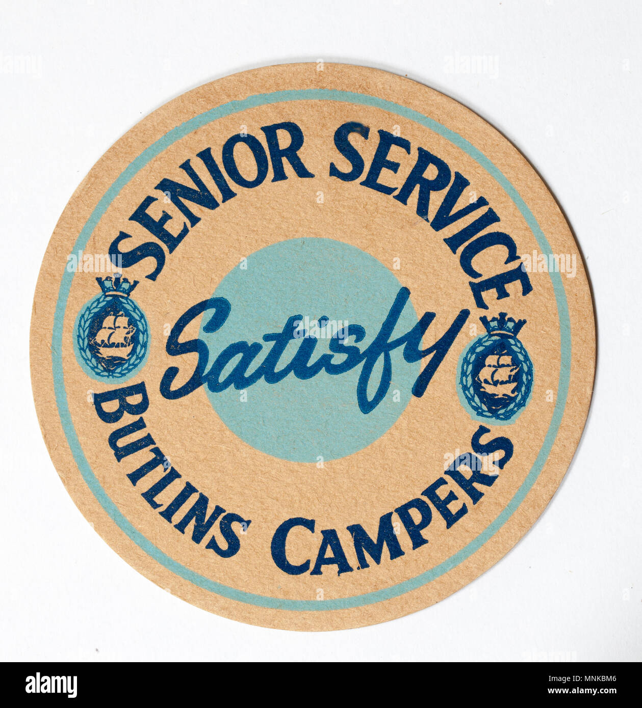 Birra Vinatge Mat pubblicità Senior Service sigarette Foto Stock