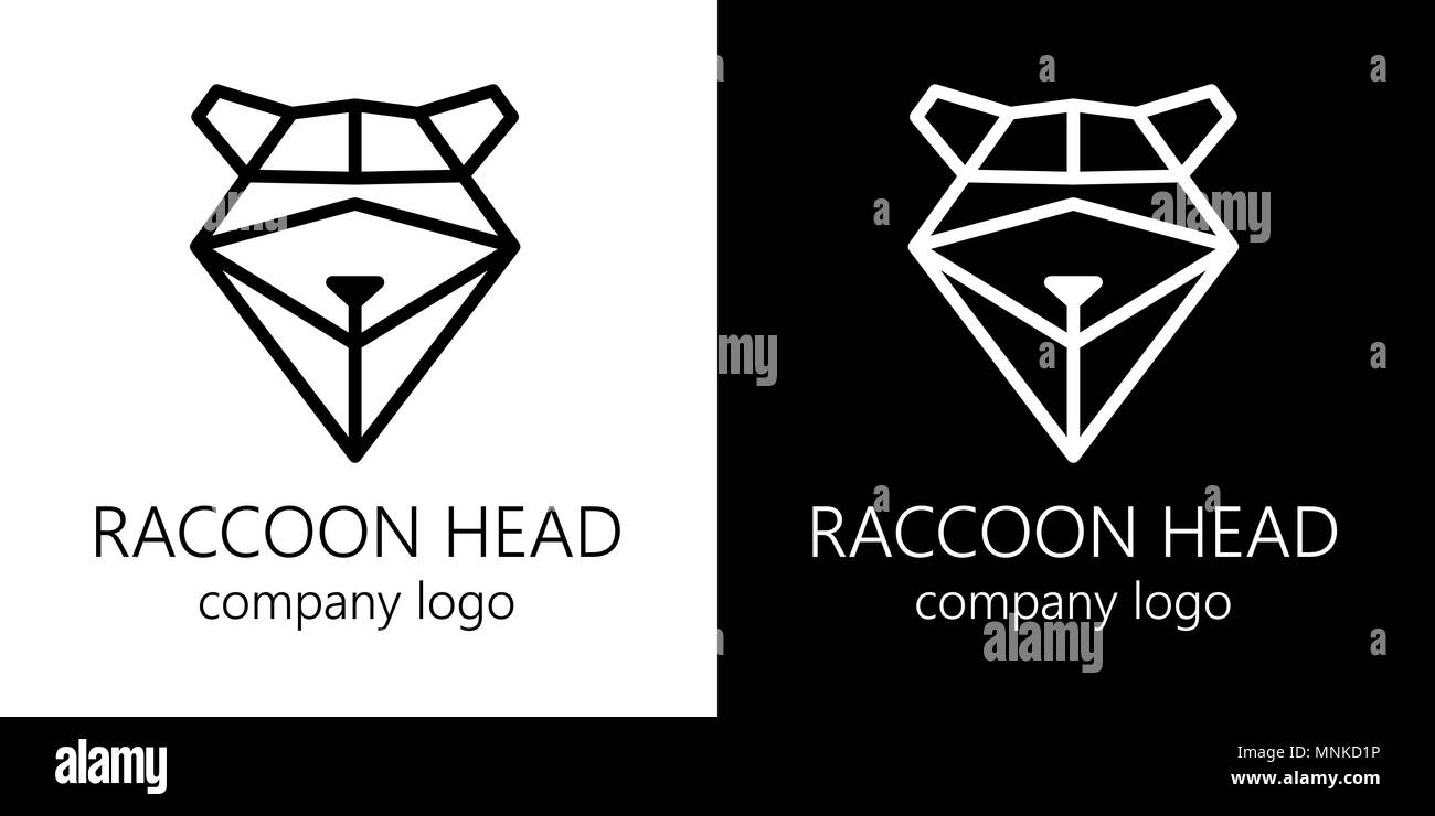 Muso di raccoon fatta di triangoli. effetto poligonale. Impostare la grafica. Illustrazione Vettoriale