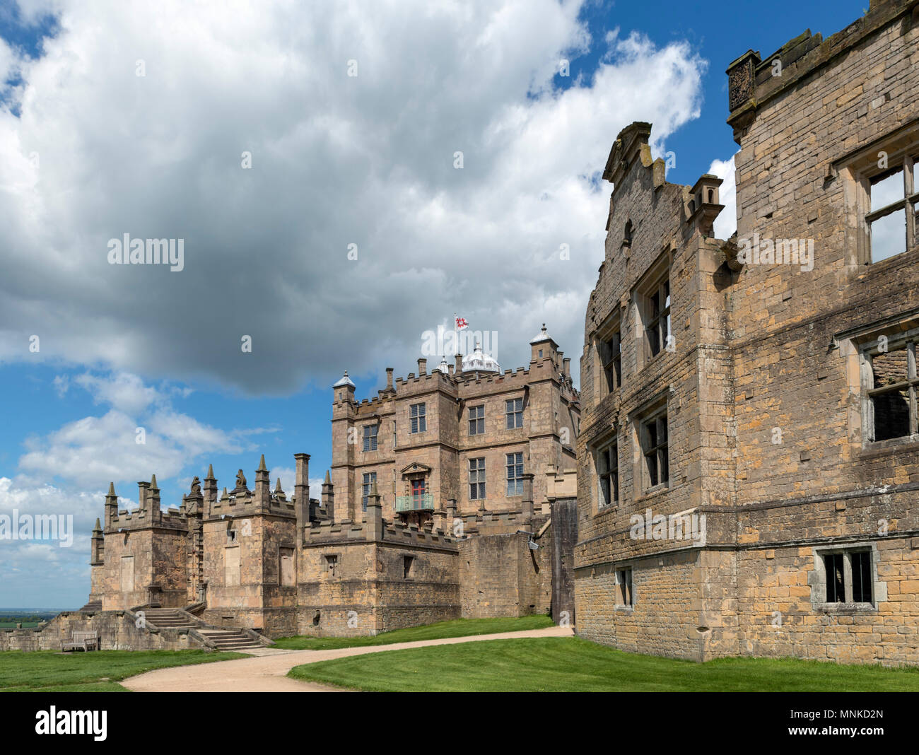 Storico del XVII secolo il castello di Bolsover, Bolsover, Derbyshire, England, Regno Unito Foto Stock