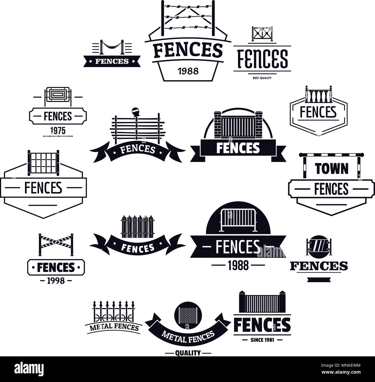Il logo di scherma set di icone, stile semplice Illustrazione Vettoriale