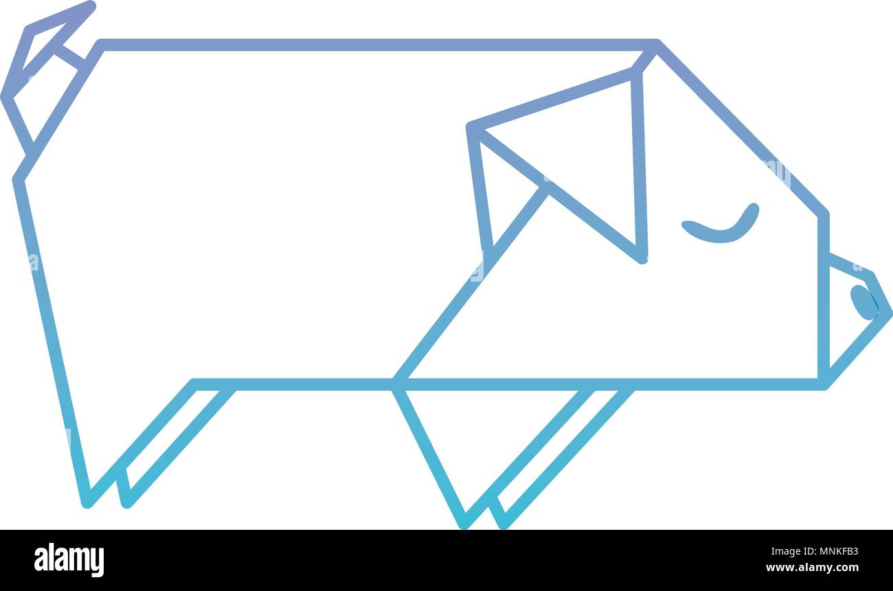 Maiale carta origami animale Illustrazione Vettoriale