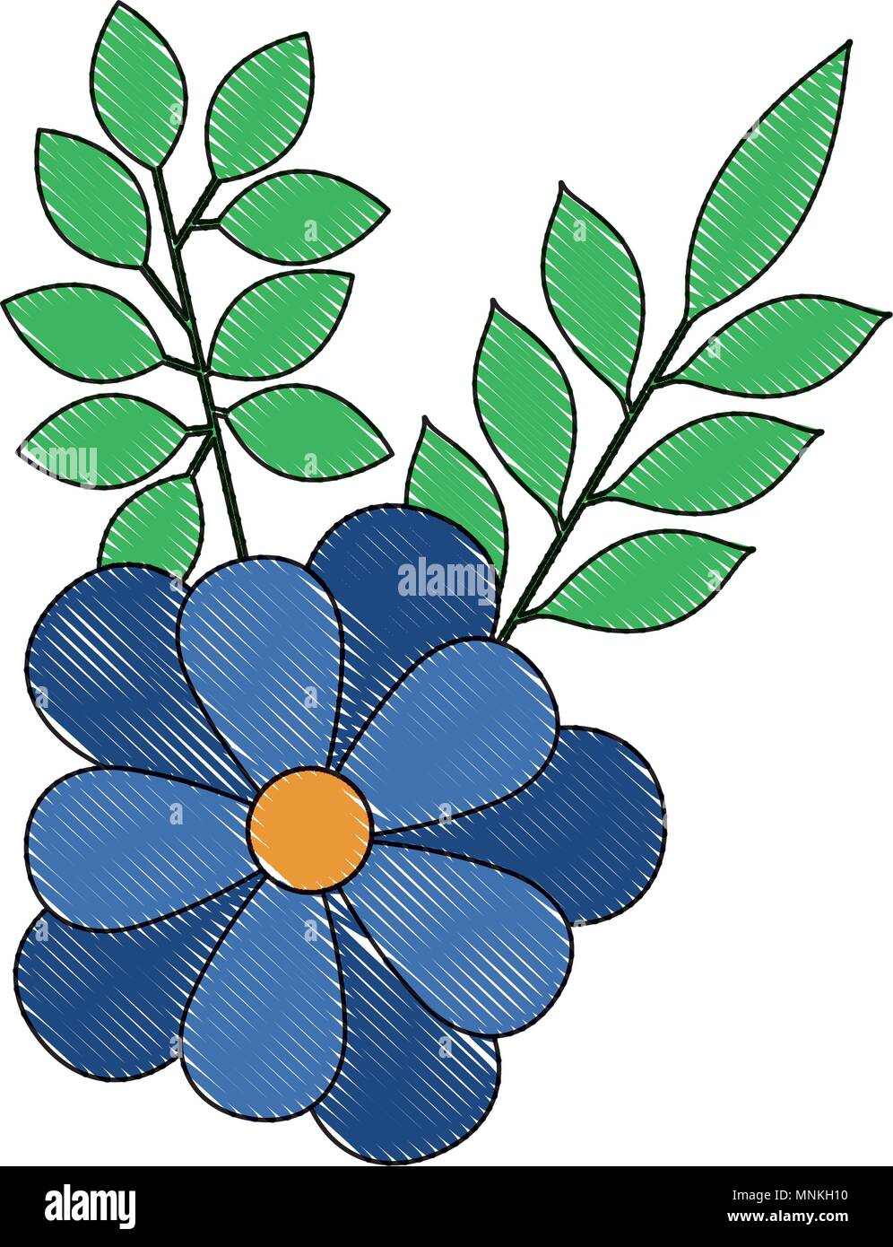 Fiori e foglie decoratives Illustrazione Vettoriale