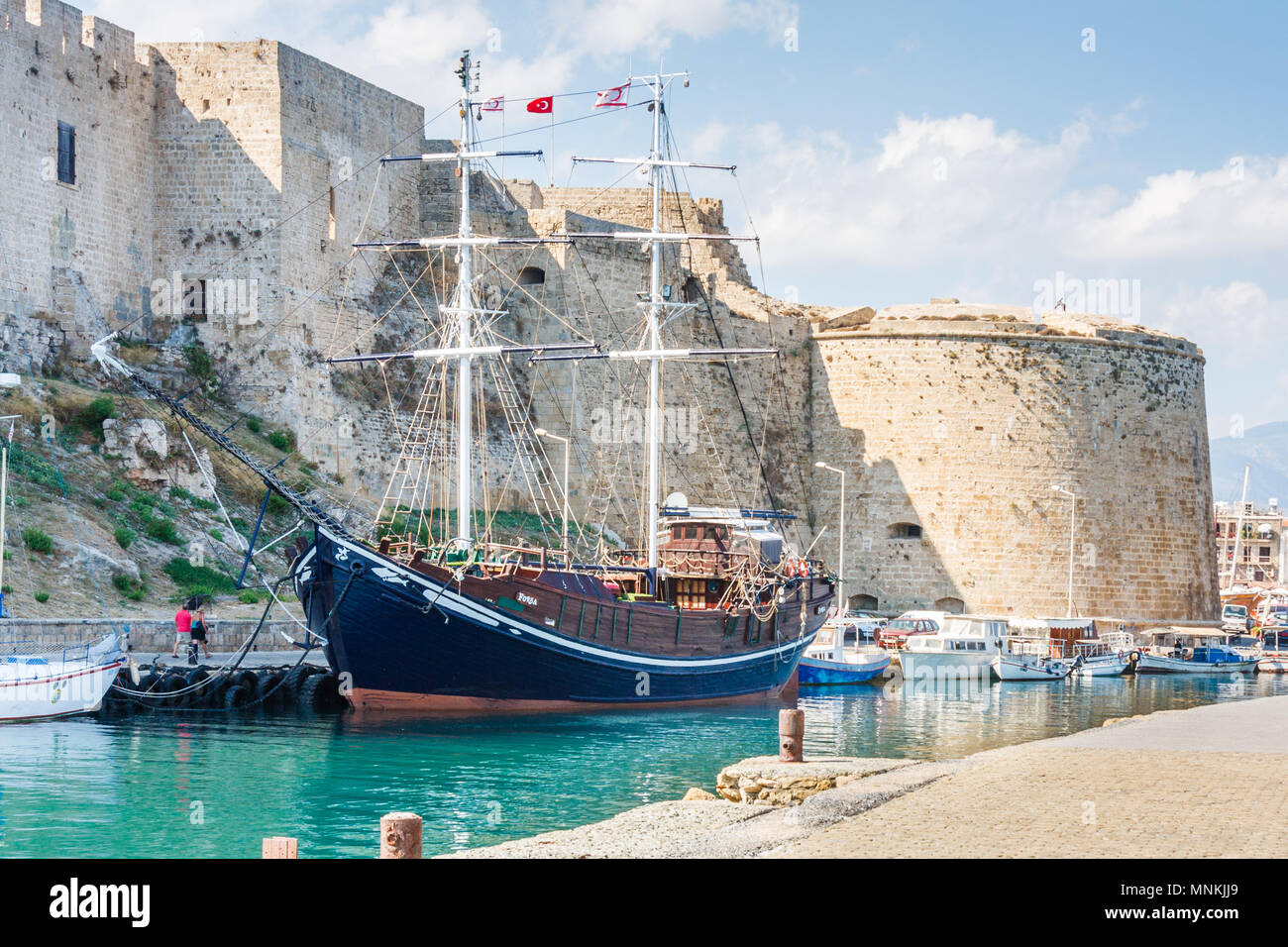 Il castello di Kyrenia, la parte settentrionale di Cipro Foto Stock