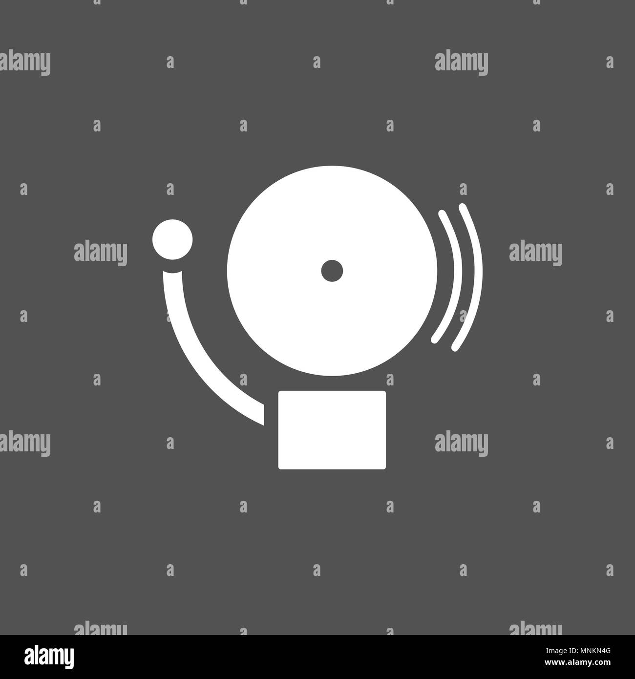 Icona di allarme su uno sfondo scuro. Illustrazione Vettoriale Illustrazione Vettoriale