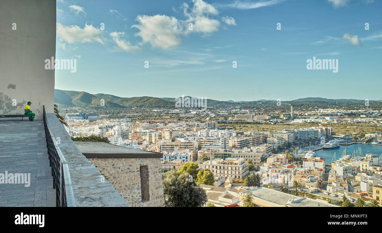 La città di Ibiza Island Costa Spagna Foto Stock