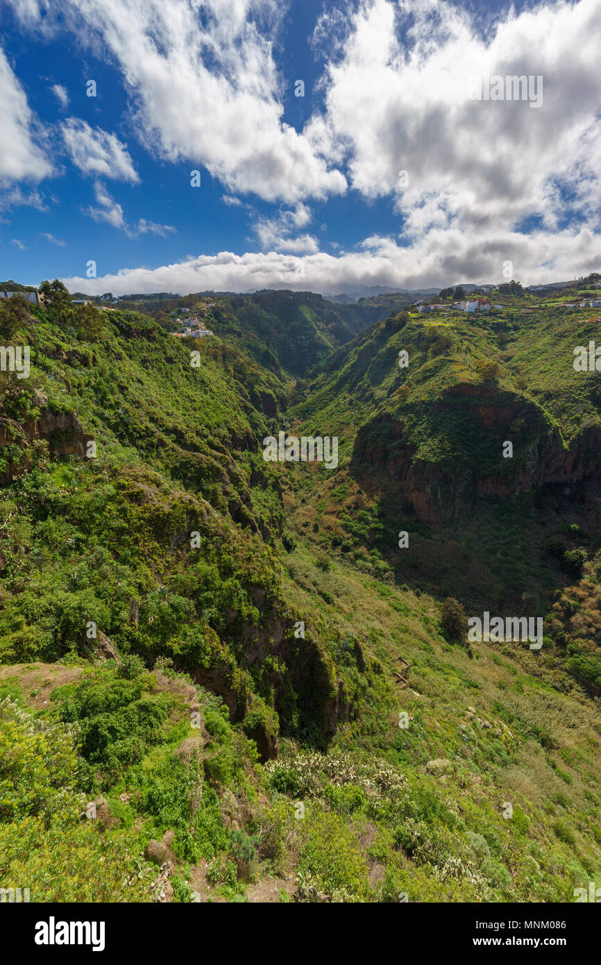 Scenic burrone e bella valle, Gran Canaria Isole Canarie Spagna Foto Stock
