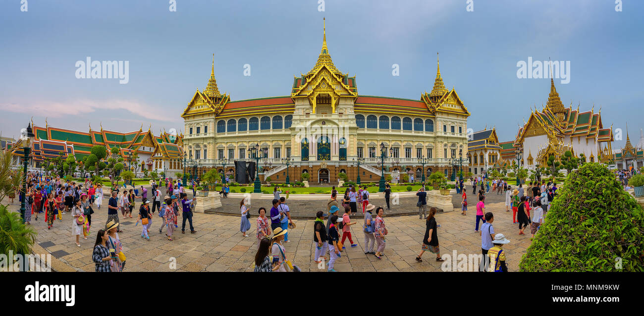 Panorama del Grand Palace di Bangkok Foto Stock