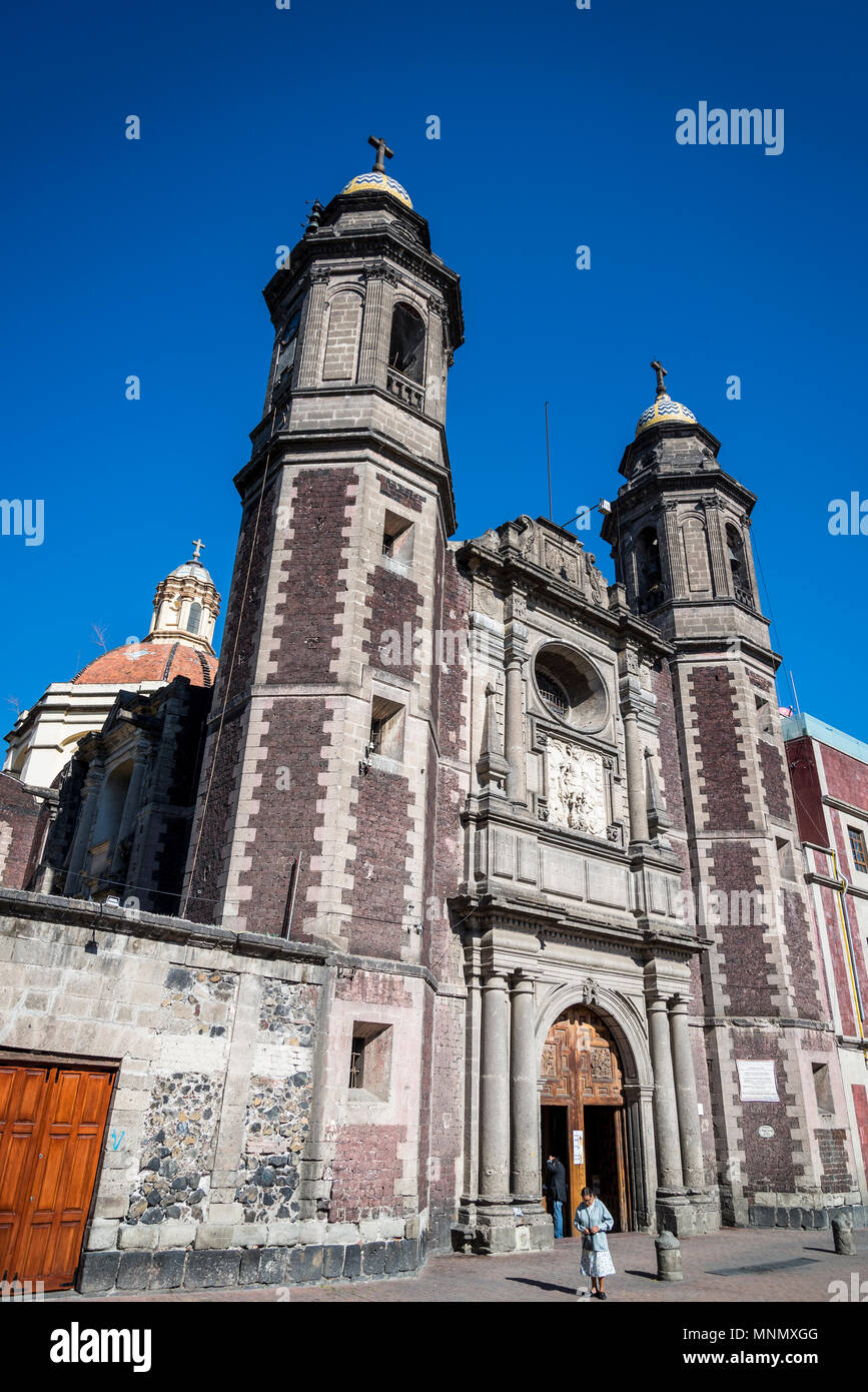 Chiesa Parrocchiale di San Miguel Arcangel centro, Città del Messico, Messico Foto Stock