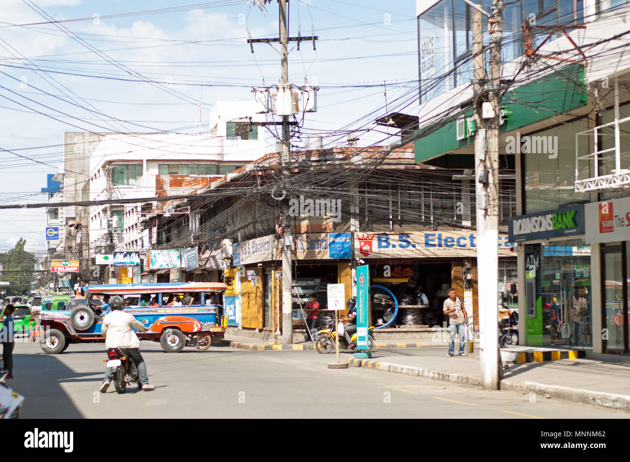 Incrocio occupato, Cagayan de Oro, sull isola di Mindanao Foto Stock