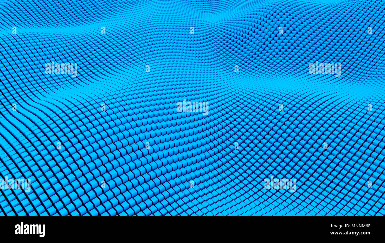 Molti abstract blocchi rettangolari, illusione ottica, moderno computer generato il rendering 3D sfondo Foto Stock