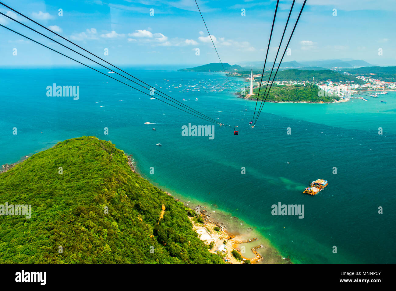 La funivia più lunga, Phu Quoc Island in Vietnam Foto Stock