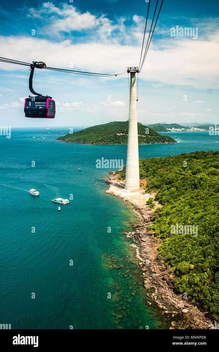 La funivia più lunga, Phu Quoc Island in Vietnam Foto Stock