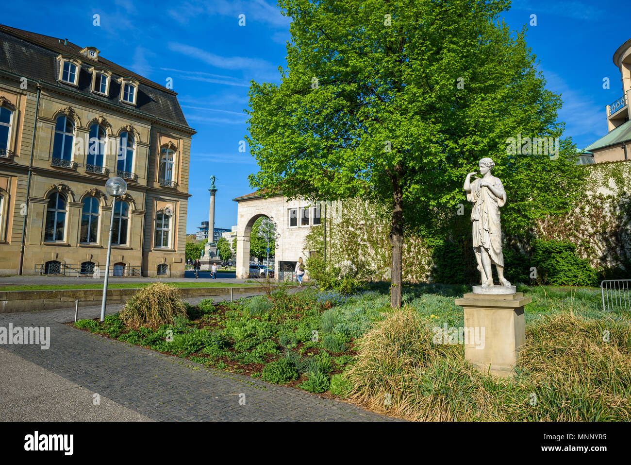 Parco della Città di Stoccarda vicino al teatro e opera edificio - Germania Foto Stock