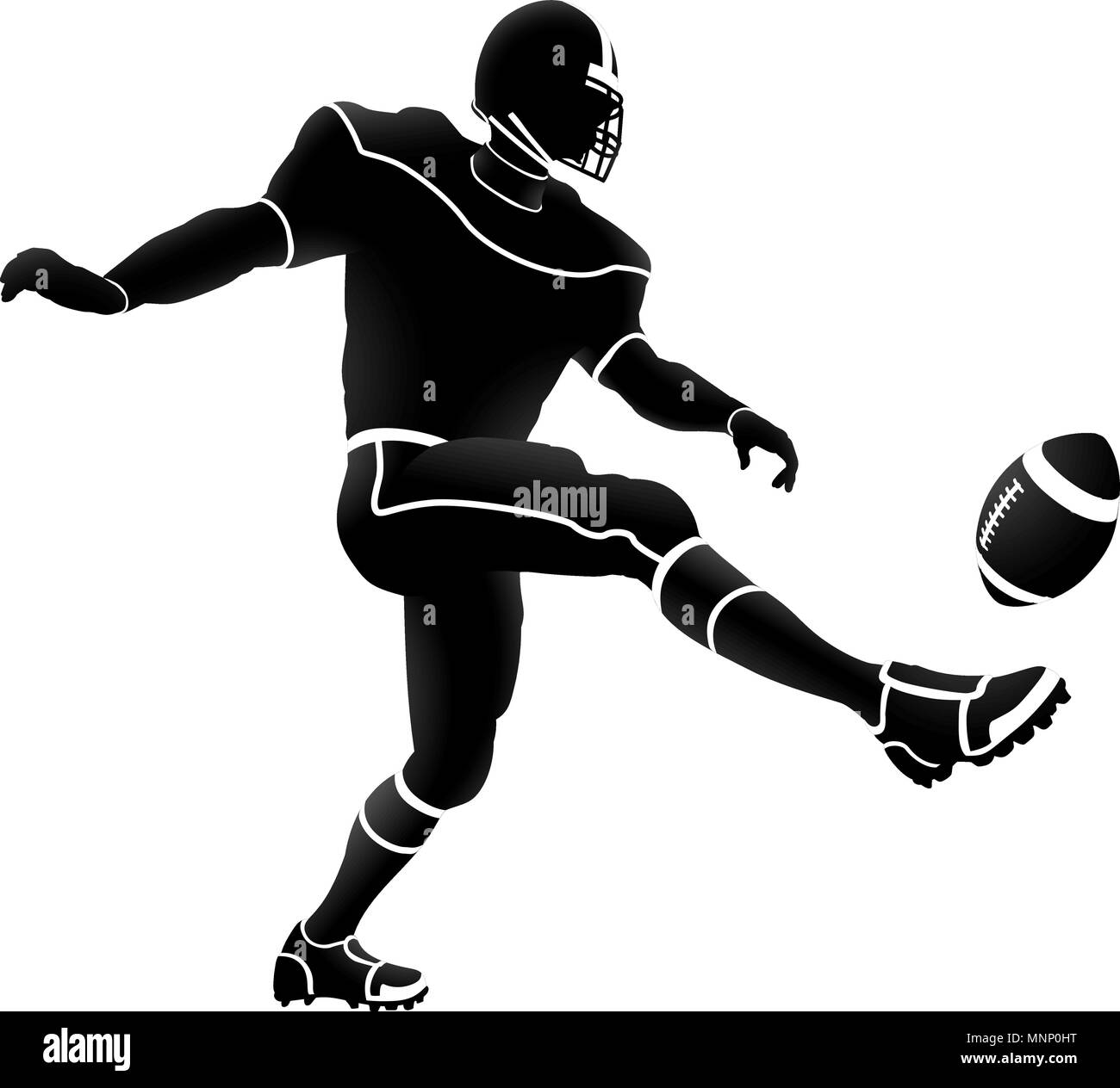 Giocatore di Football Americano Silhouette Illustrazione Vettoriale