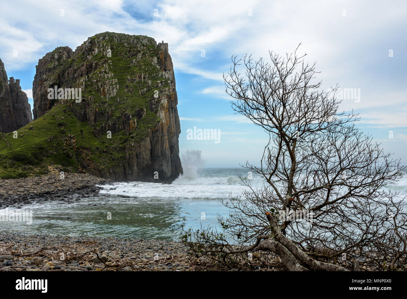 Una roccia nel mare Foto Stock