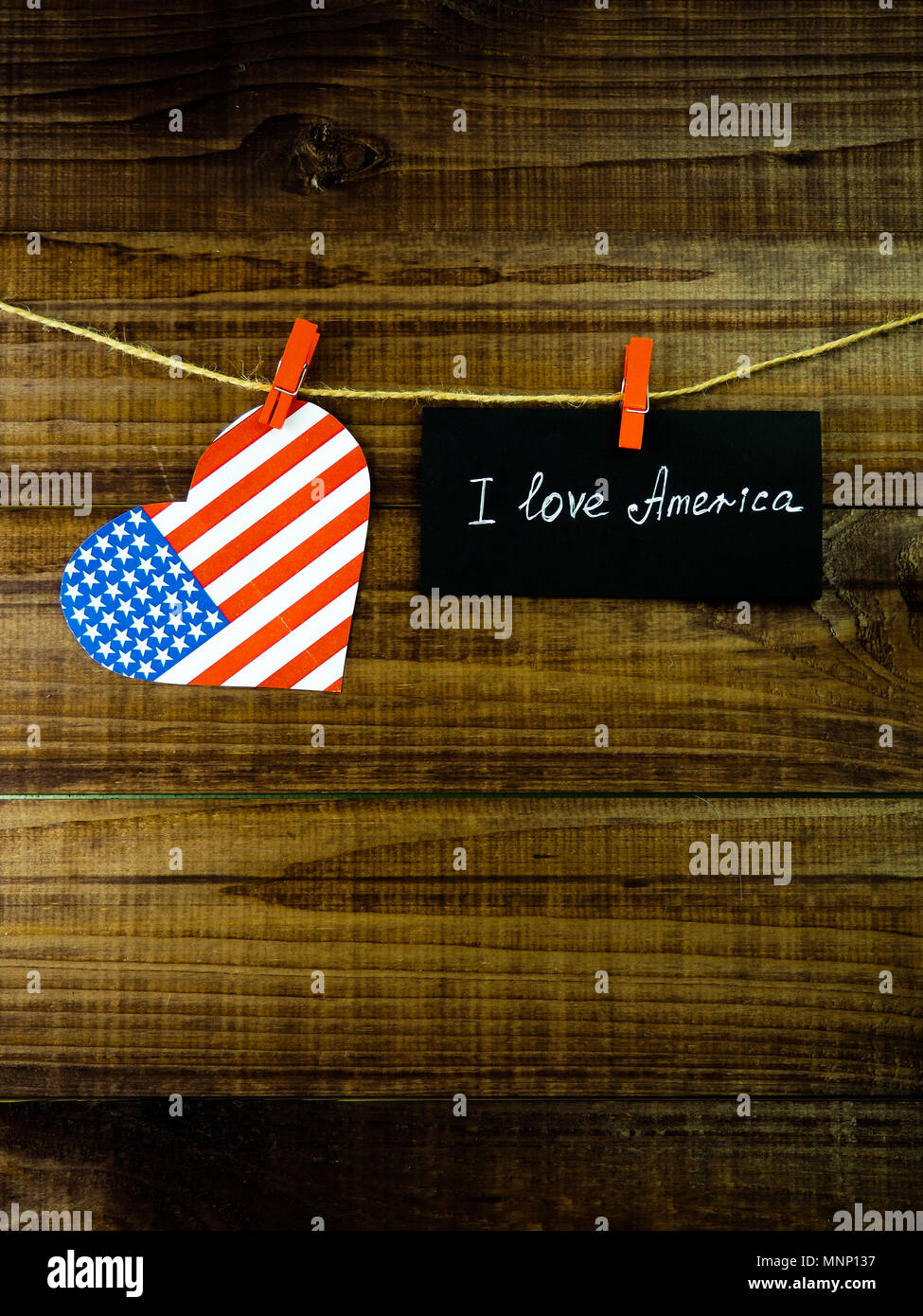 I love America bandiera Foto Stock