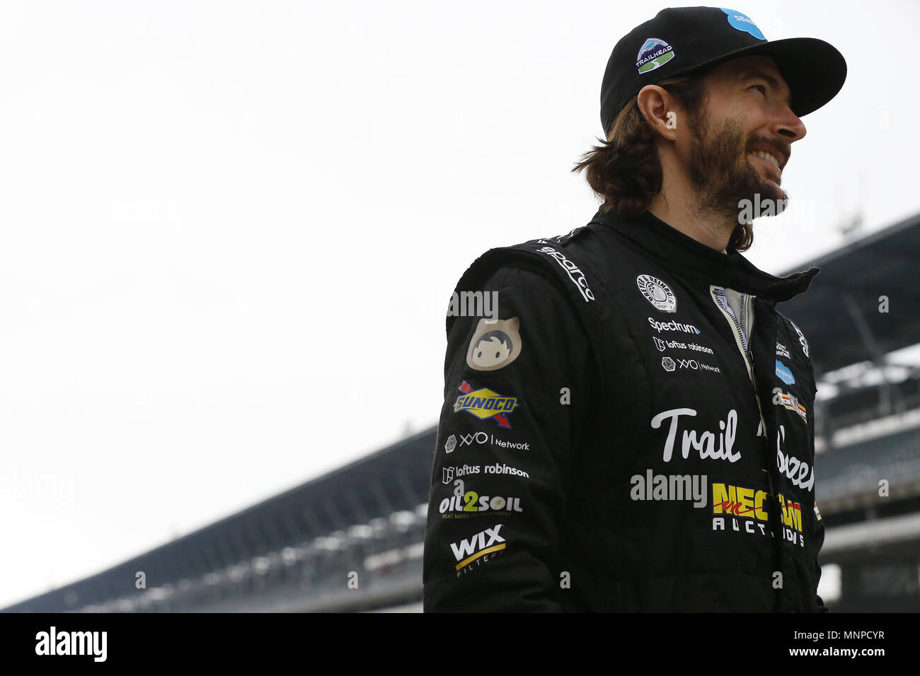 Indianapolis, Indiana, Stati Uniti d'America. 19 Maggio, 2018. JR Hildebrand (66) degli Stati Uniti si blocca su strada ai box durante le prove libere di stamattina prima di ''Bump Day'' per la 500 Miglia di Indianapolis a Indianapolis Motor Speedway di Indianapolis, Indiana. Credito: Chris Owens Asp Inc/ASP/ZUMA filo/Alamy Live News Foto Stock