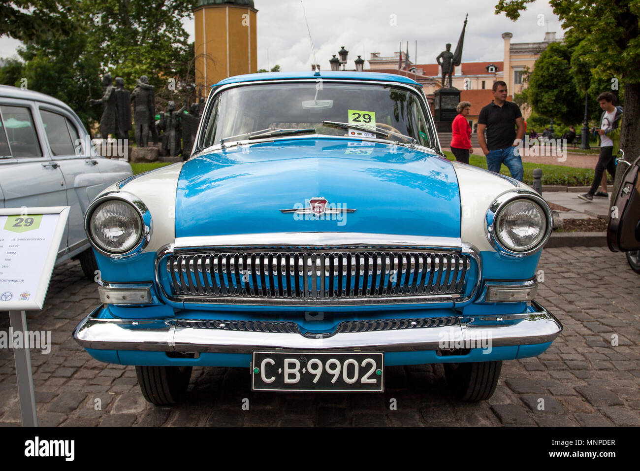 Sofia, Bulgaria - 19 Maggio 2018: Retro parade vecchio retrò o vintage auto o automobile Credito: Emil Djumailiev djumandji/Alamy Live News Foto Stock