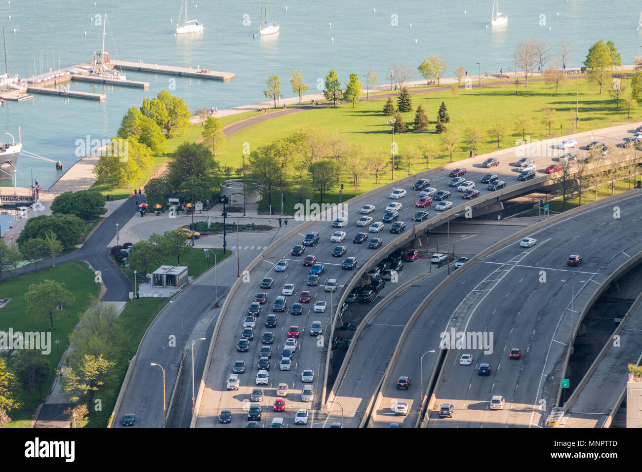 Vista aerea del Lake Shore Drive Foto Stock