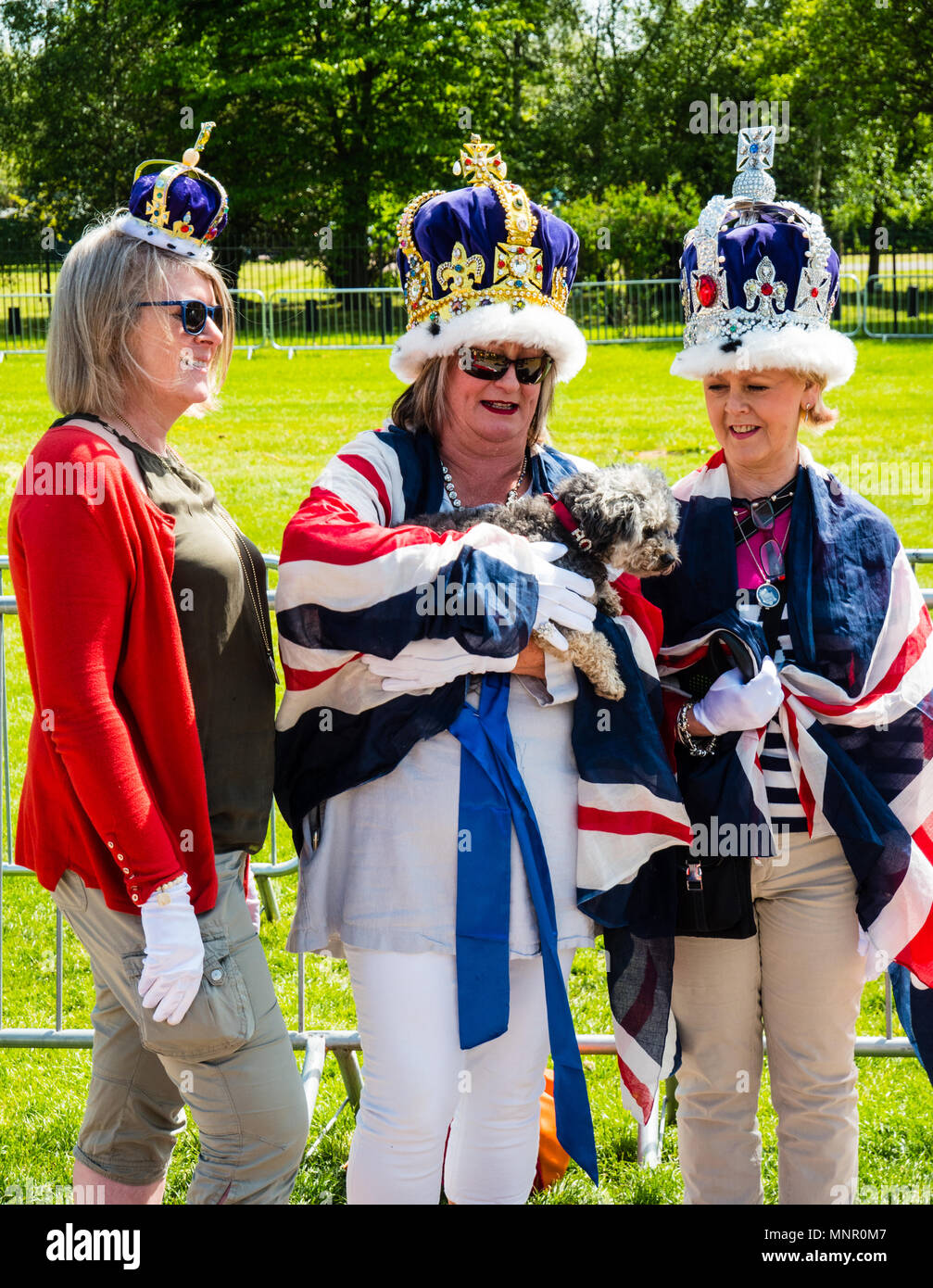 Tre i realisti, Royal Wedding 2018, la lunga passeggiata, il Castello di Windsor, Windsor, Berkshire, Inghilterra, Regno Unito, GB. Foto Stock