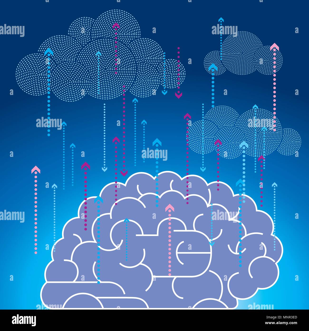 Grande idea design concept, cloud computing concetto. Illustrazione Vettoriale