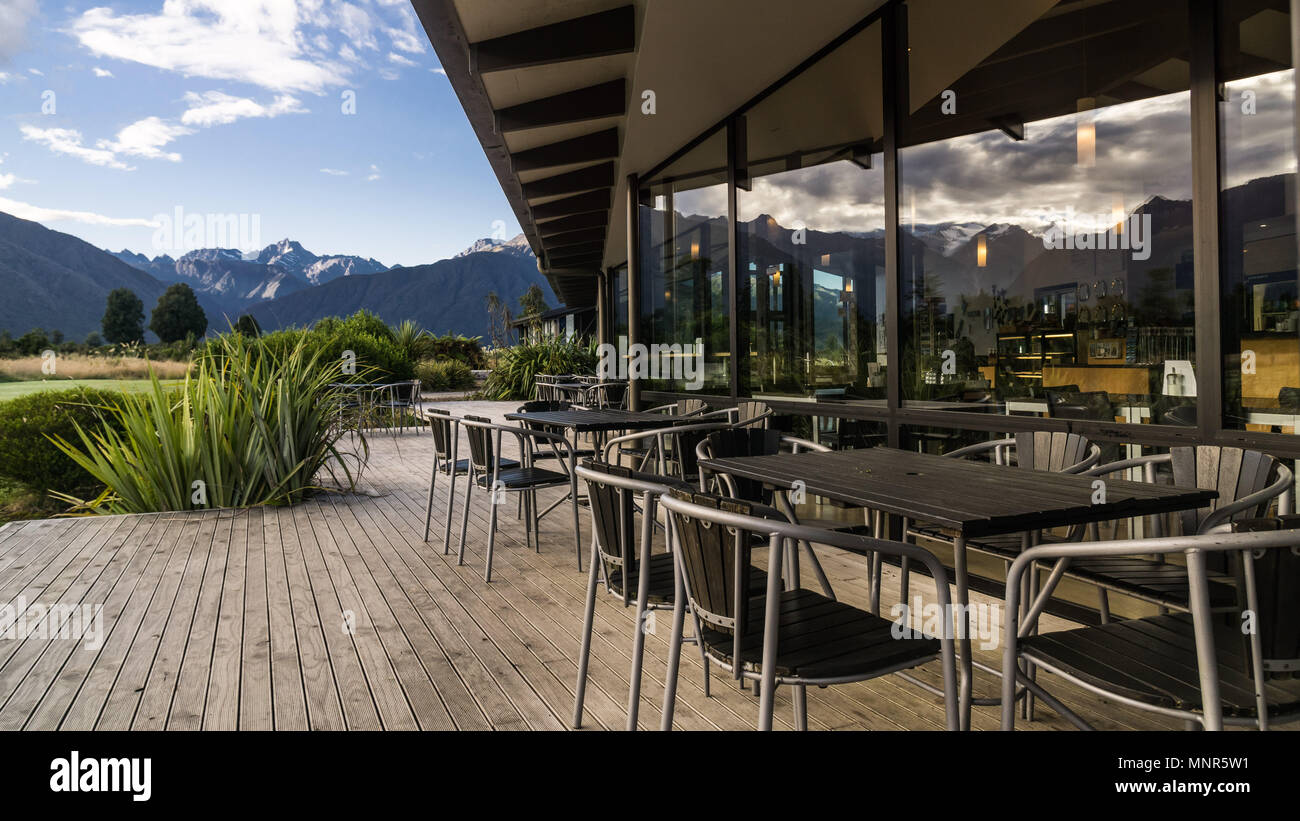 Il Cafe ReflectioNZ Galleria e vicino al lago Matheson, NZ Foto Stock