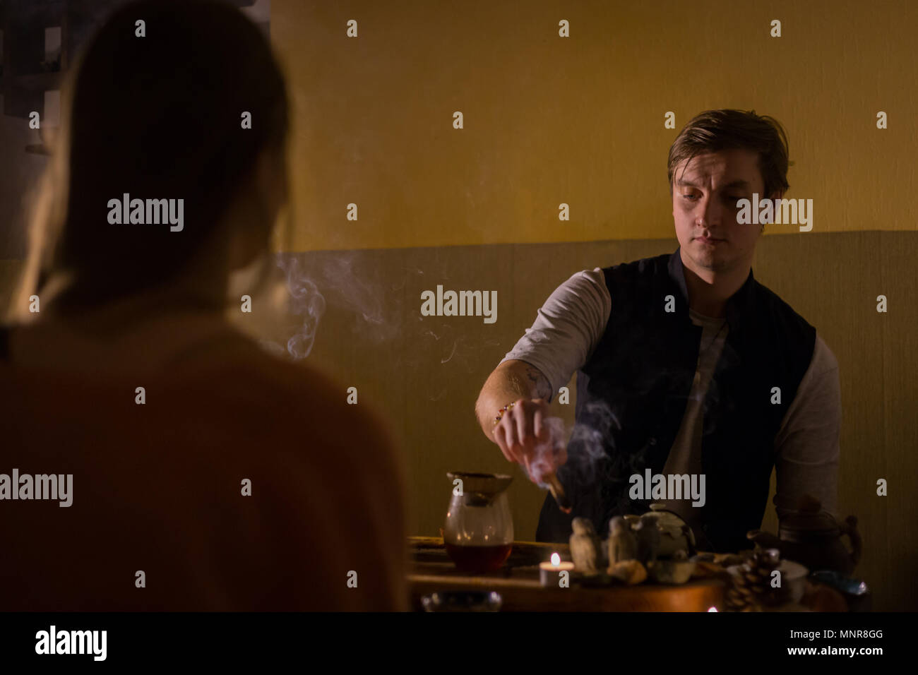 Cerimonia del tè cinese Foto Stock