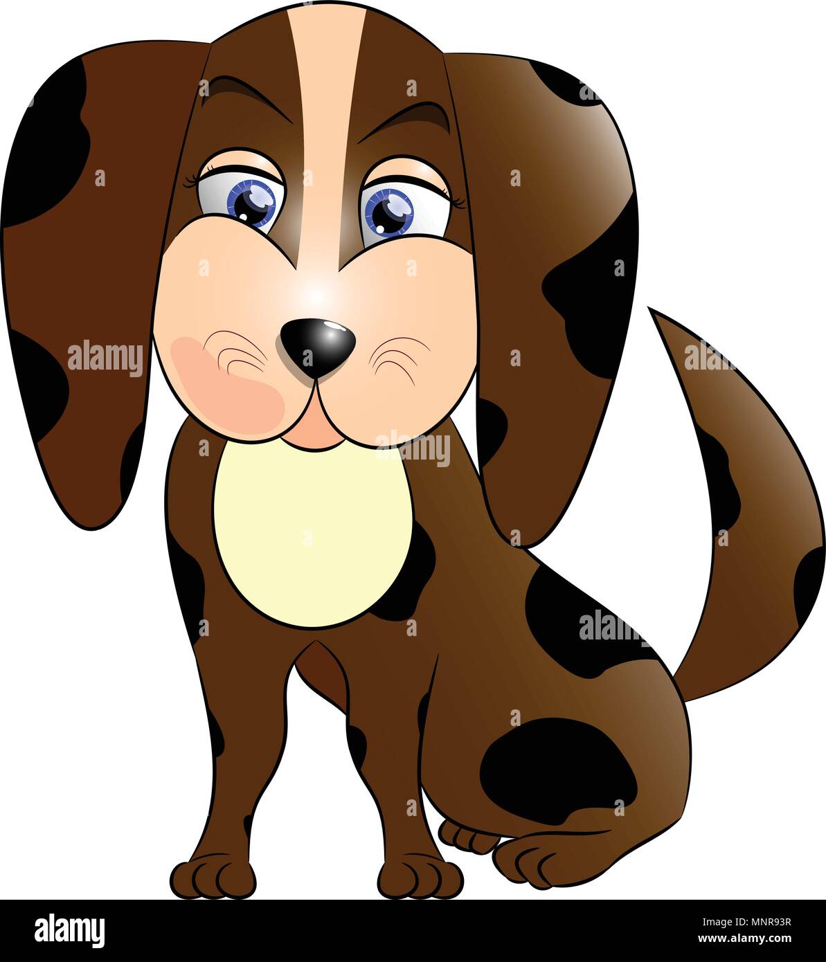 Little Brown Spotted Dog vettore carino dolce illustrazione Illustrazione Vettoriale