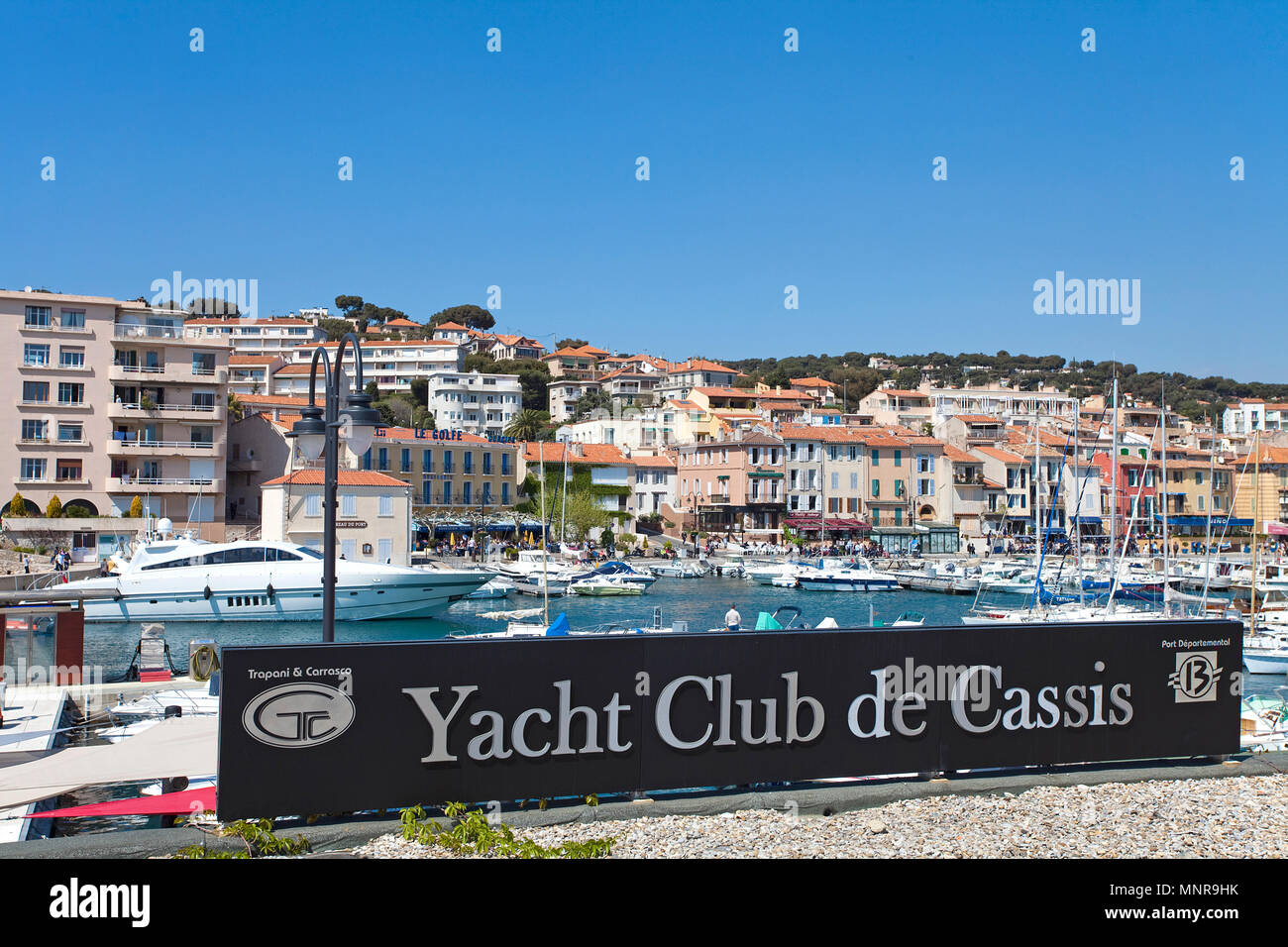 Marina e porto di pesca di Cassis, Bouches-du-Rhone, Provence-Alpes-Côte d'Azur, in Francia del Sud, Francia, Europa Foto Stock
