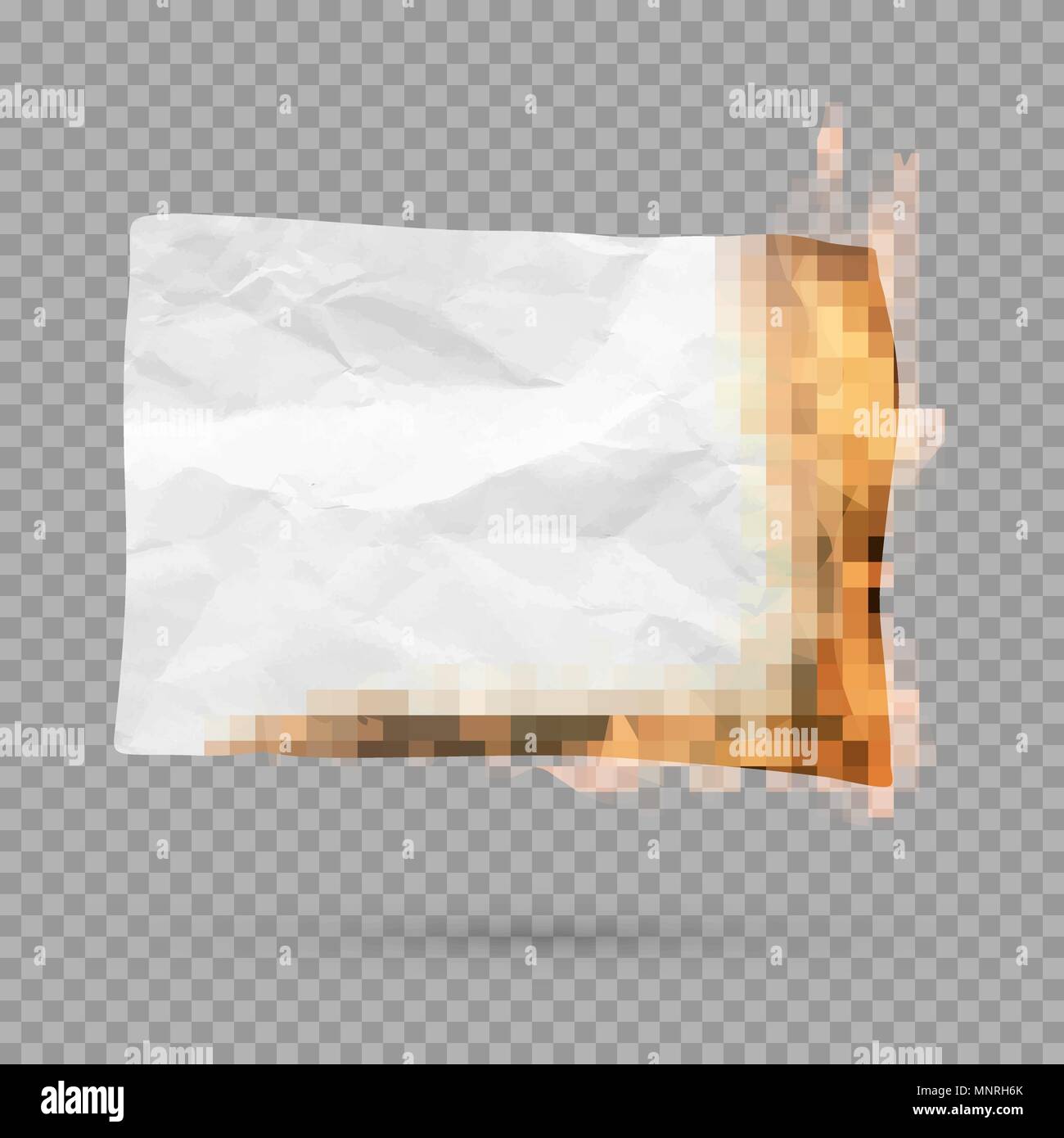 La masterizzazione di pezzo di carta con copia spazio. carta sgualcita vuota. Illustrazione di vettore isolato su sfondo trasparente Illustrazione Vettoriale