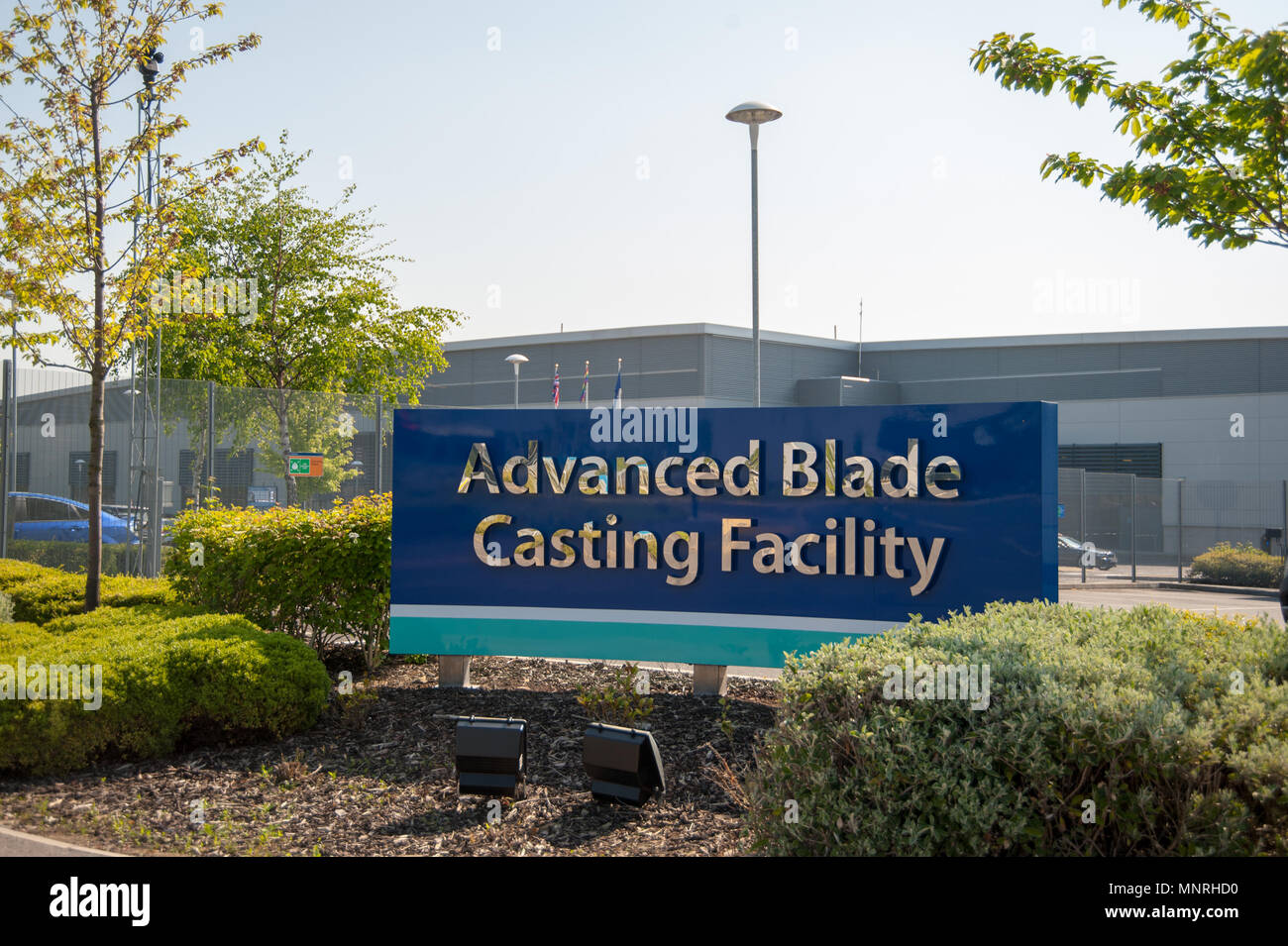 L'Advanced Blade Casting Facility nel South Yorkshire UK è specializzato nella produzione high-tech per il settore aerospaziale ed energetico Foto Stock