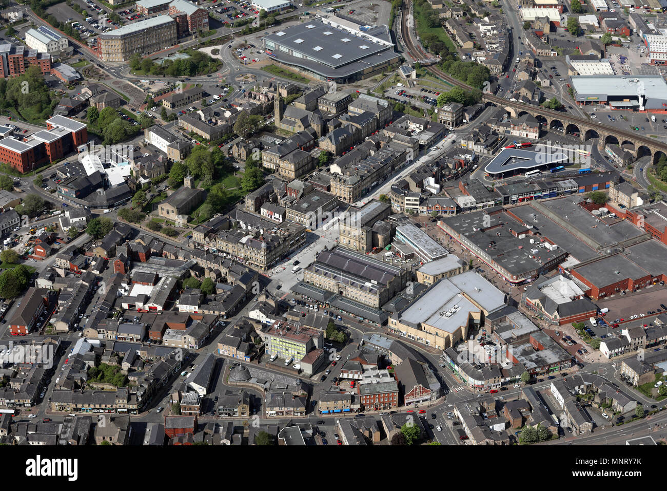 Vista aerea del Lancashire città di Accrington Foto Stock