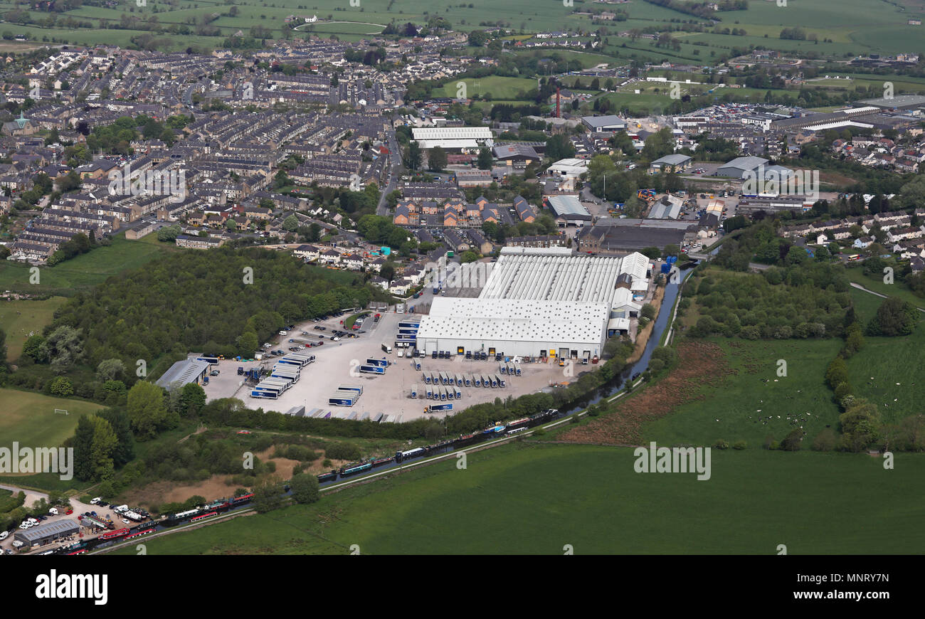 Vista aerea di Brough Town Center, Lancashire, Regno Unito Foto Stock