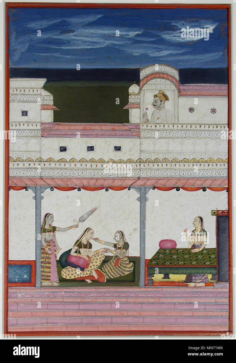 . Inglese: Titolo serie: Ragamala Suite Nome: Ragamala Data di creazione: ca. 1745 Dimensioni display: 12 5/8 in. x 12 5/8 in. (32,1 cm x 32,1 cm) Linea di credito: Edwin Binney terza raccolta numero di adesione: 1990.853 Collezione: <a href='http://www.sdmart.org/art/our-collection/asian-art' rel="nofollow">Il San Diego Museum of Art</a> . Il 6 settembre 2011, 14:28:44. Inglese: thesandiegomuseumofartcollection 963 Patamanjari Ragini (6124568171) Foto Stock