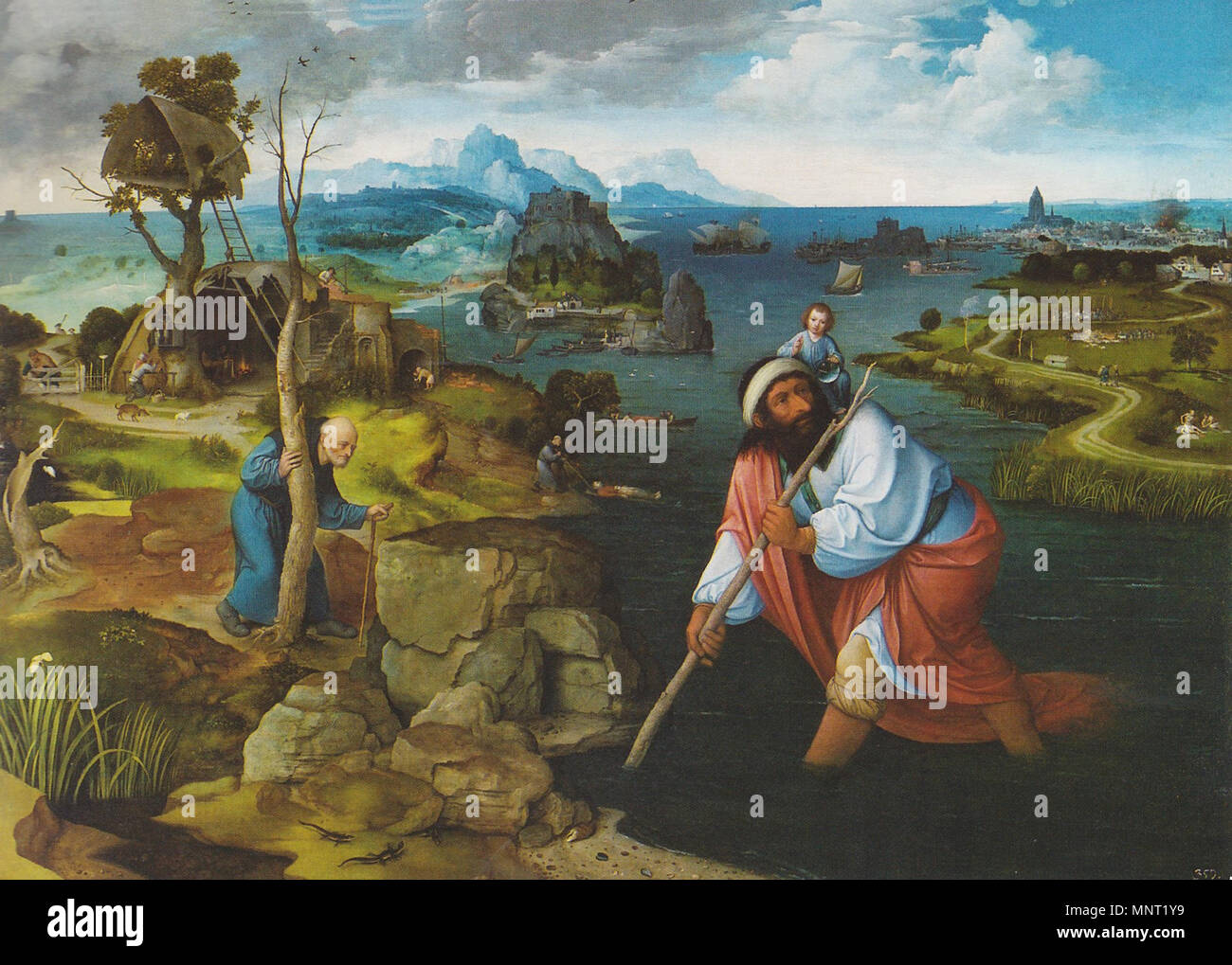 . Deutsch: Landschaft mit hlg. Christopherus, Escorial . circa 1520/1524. Joachim Patinir (circa 1480-1524) nomi alternativi Joachim Patenier, Joachim Patenir, Joachim Patinier Descrizione pittore fiammingo e disegnatore Data di nascita e morte circa 1480 5 ottobre 1524 Luogo di nascita e morte Dinant o Bouvignes-sur-Meuse Anversa periodo di lavoro dal 1515 fino al 1524 sede di lavoro autorità di Anversa controllo : Q442491 VIAF: 74123527 ISNI: 0000 0001 0823 3608 ULAN: 500019854 LCCN: N81068576 WGA: PATENIER, Joachim WorldCat 963 Patinir 9 Foto Stock