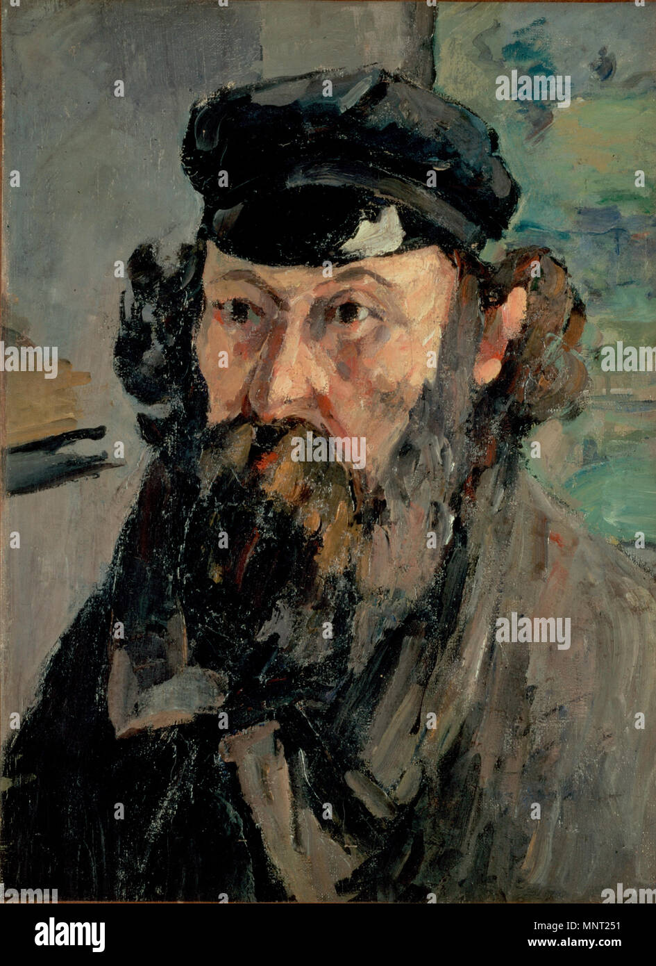 964 Paul Cézanne - Autoportrait en casquette (c.1872) Foto Stock