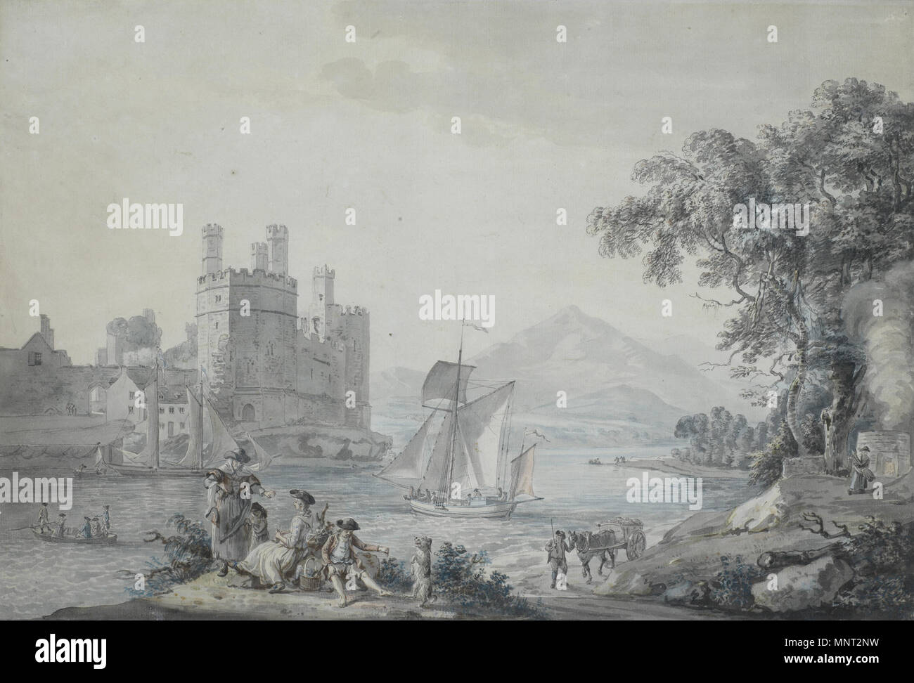 . Caernarvon Castle . dal 1809. Paul Sandby (1730 o 1731-1809) Descrizione British pittore e incisore, Data di nascita e morte 1730 o 1731 9 Novembre 1809 Luogo di nascita e morte Nottingham Londra sede di lavoro Londra, Scozia, Woolwich competente controllo : Q266637 VIAF: 40177460 ISNI: 0000 0000 8040 1875 ULAN: 500010522 LCCN: N85110442 NLA: 36569053 WorldCat 966 Paul Sandby Caernarvon Castle Foto Stock