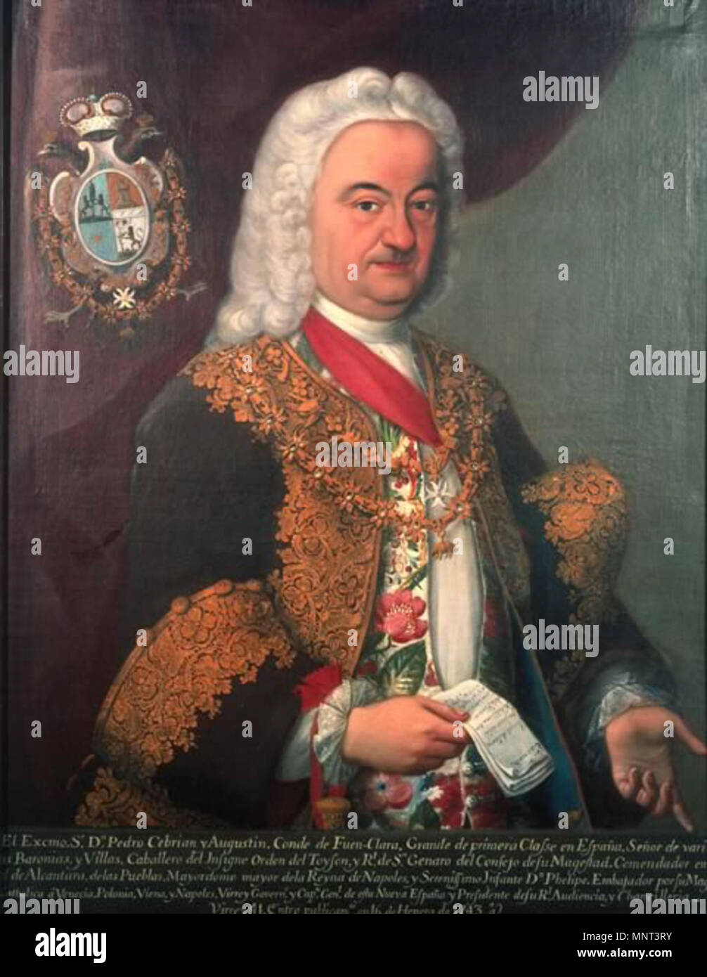 . Inglese: Viceré della Nuova Spagna Pedro de Cebrián y Agustín Español: Virrey de Nueva España Pedro de Cebrián y Agustín (1687-1752). . Circa 1743-1746. 971 PedroCebrianyAgustin Foto Stock