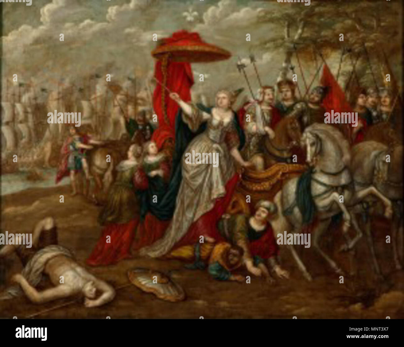 Sconfitta di Marc Antonio e Cleopatra ad azio tra 1637 e 1695. 971 Peeter Sion - sconfitta di Marc Antonio e Cleopatra ad azio Foto Stock