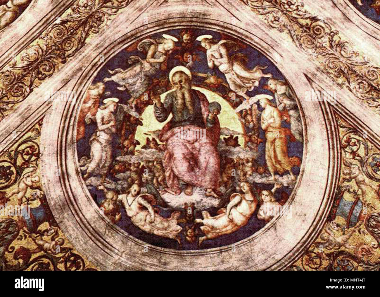 Dio Creatore e gli angeli tra 1507 e 1508. 974 Perugino, Pietro - Dio Creatore e angeli - 1507-08 Foto Stock