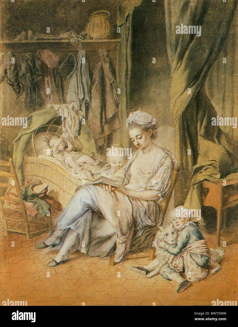 Inglese: la madre felice circa 1775. 979 Peters, Johann Anton de - la madre felice - c. 1775 Foto Stock