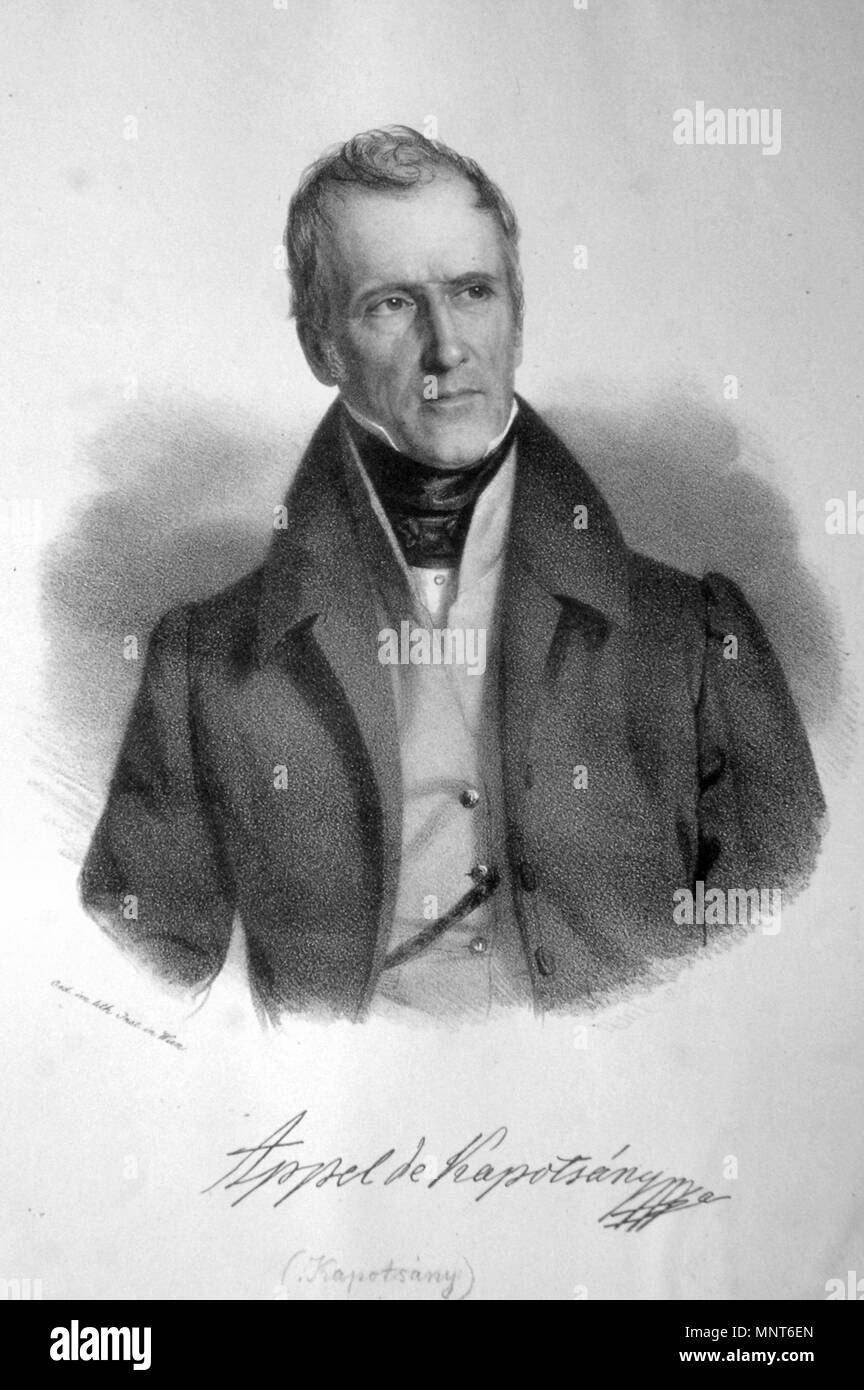 Fotocamere digitali Olympus . Deutsch: Karl Appel von Kapotsany (1773-1839) , österreichischer Agronom. Lithographie von Andreas Staub, 1831, . 1831. Andreas Staub (1806-1839) 757 Karl Appel Litho Foto Stock